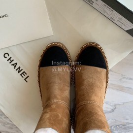 Chanel Winter Lamb Boots Brown