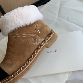 Chanel Winter Lamb Boots Brown