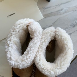 Chanel Winter Lamb Boots Brown