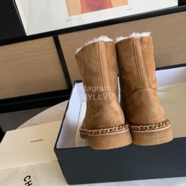 Chanel Winter Lamb Boots Brown