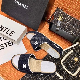 Chanel Woven Thick Bottom Slippers Black
