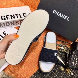 Chanel Woven Thick Bottom Slippers Black