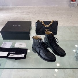 Chanel Calf Locomotive Boots Black