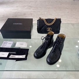 Chanel Calf Locomotive Boots Black
