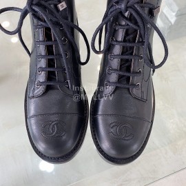 Chanel Calf Locomotive Boots Black