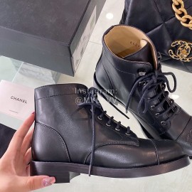 Chanel Calf Locomotive Boots Black