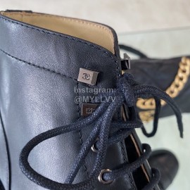 Chanel Calf Locomotive Boots Black