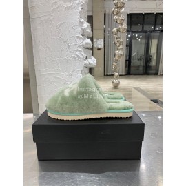 Chanel Winter Wool Slippers Green