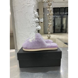 Chanel Winter Wool Slippers Purple
