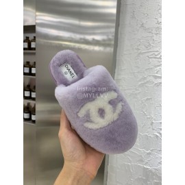 Chanel Winter Wool Slippers Purple