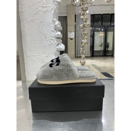 Chanel Winter Wool Slippers Gray