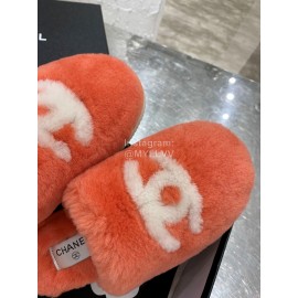 Chanel Winter Wool Slippers Orange