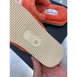 Chanel Winter Wool Slippers Orange