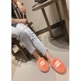 Chanel Winter Wool Slippers Orange