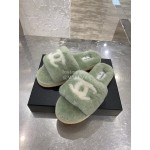 Chanel Winter Wool Slippers For Women Green