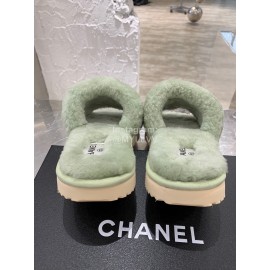 Chanel Winter Wool Slippers For Women Green