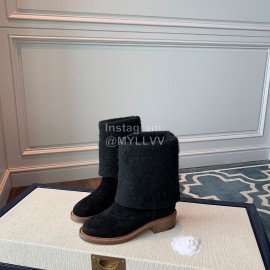 Chanel Warm Wool Boots Black