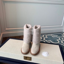 Chanel Warm Wool Boots White