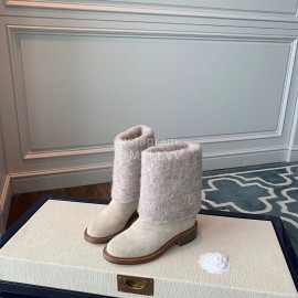 Chanel Warm Wool Boots White