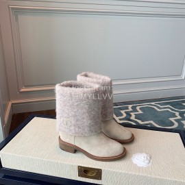 Chanel Warm Wool Boots White