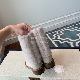 Chanel Warm Wool Boots White