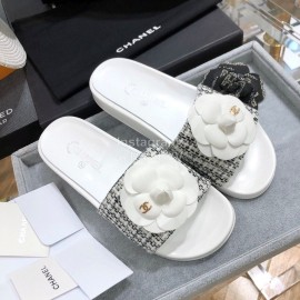 Chanel Camellia Sheepskin Slippers
