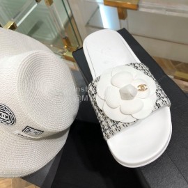 Chanel Camellia Sheepskin Slippers