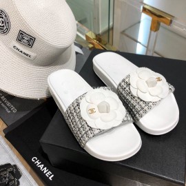 Chanel Camellia Sheepskin Slippers