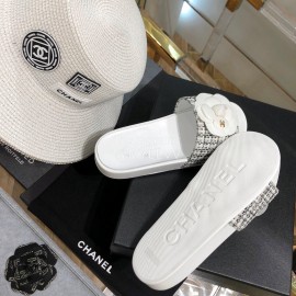 Chanel Camellia Sheepskin Slippers