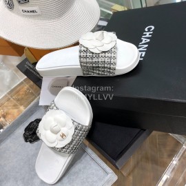 Chanel Camellia Sheepskin Slippers