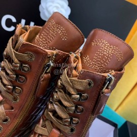 Chanel Brown Leather Boots