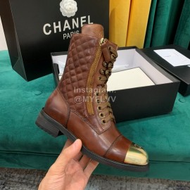 Chanel Brown Leather Boots