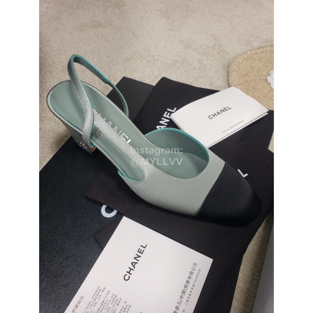 Chanel Blue Silk High Heels