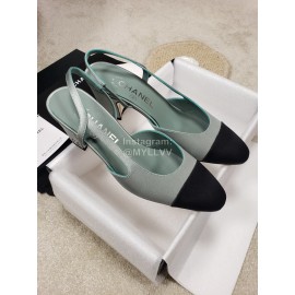 Chanel Blue Silk High Heels