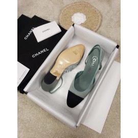 Chanel Blue Silk High Heels