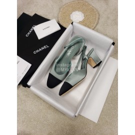 Chanel Blue Silk High Heels