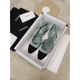 Chanel Blue Silk High Heels