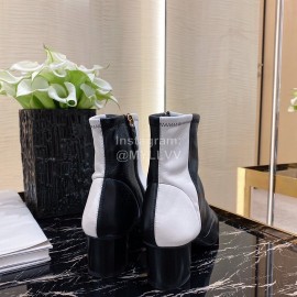Chanel Black And White Short Boots