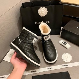 Chanel Black Diamond Plaid Boots