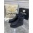 Chanel Black Thick Soled Wool Boots