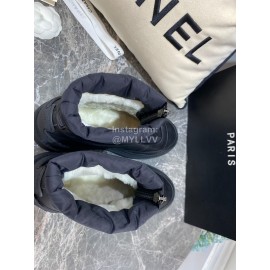 Chanel Black Thick Soled Wool Boots