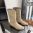 Chanel Camellia Cowhide Long Boots For Women Apricot