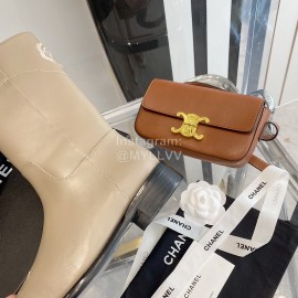 Chanel Camellia Cowhide Long Boots For Women Apricot