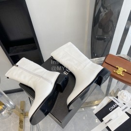Chanel Camellia Cowhide Long Boots For Women White