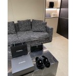 Chanel Winter Soft Fur Slippers For Women Black