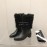 Chanel Black Wool Cowhide High Heel Boots For Women Black