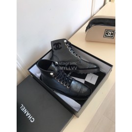 Chanel Autumn Cowhide Lace Up Pearl Motorcycle Boots For Women