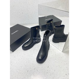 Chanel Autumn Winter Leather Boots For Women Black