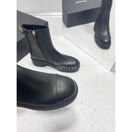Chanel Autumn Winter Leather Boots For Women Black