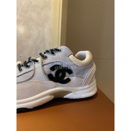 Chanel Autumn Winter Mesh Sneakers For Women Light Gray
